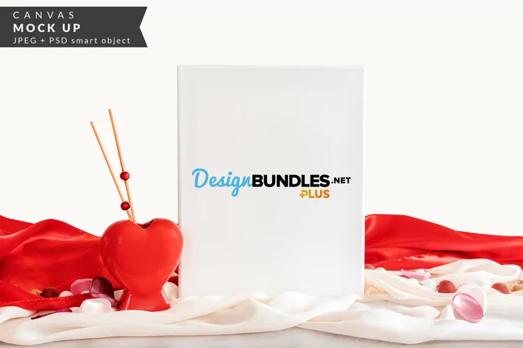 Portrait Canvas Mock up for Valentine's, Wedding, Love