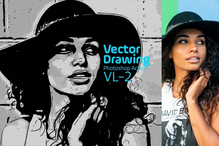 Vector Drawing Photoshop Action example image 1