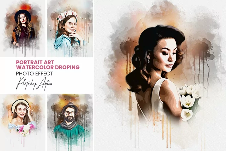 Portrait Watercolor Dropping Effect
