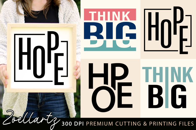 Positive Quote SVG Cut File Hope Christian Quote Think Big