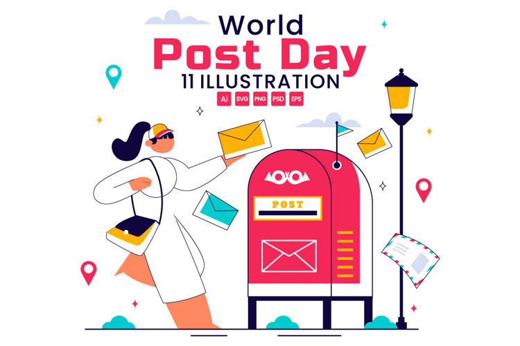 11 World Post Day Illustration