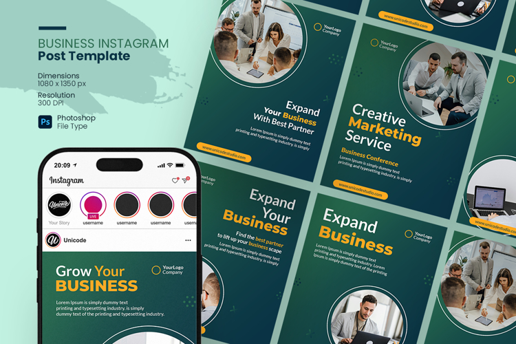 Corporate Marketing Social Media Design