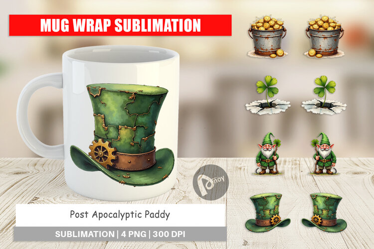 Post-Apocalyptic Paddy Mug Wrap example image 1