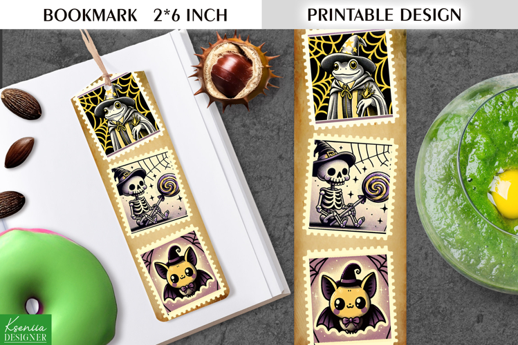 Vintage Halloween Printable Bookmark|Postage Stamp