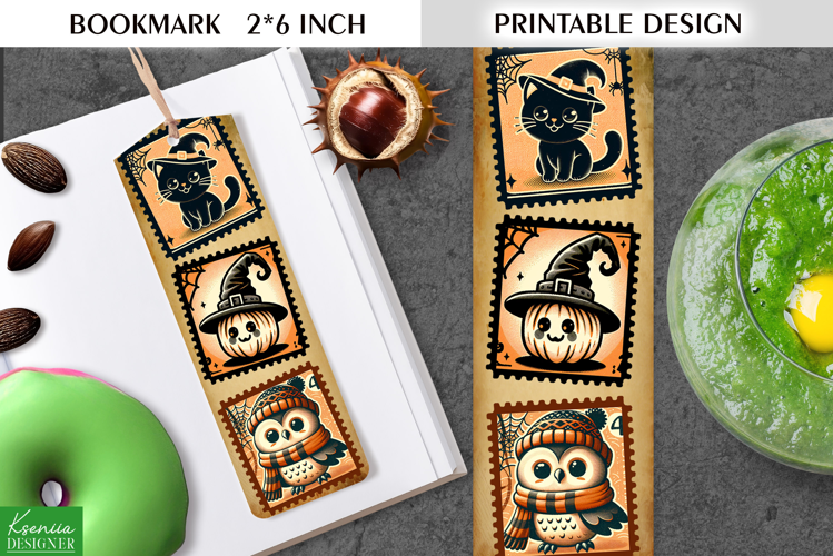 Vintage Halloween Printable Bookmark|Postage Stamp