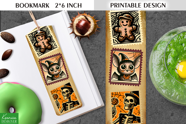 Vintage Halloween Printable Bookmark|Postage Stamp