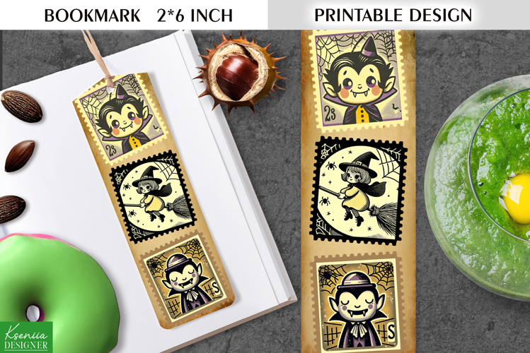 Vintage Halloween Printable Bookmark|Postage Stamp