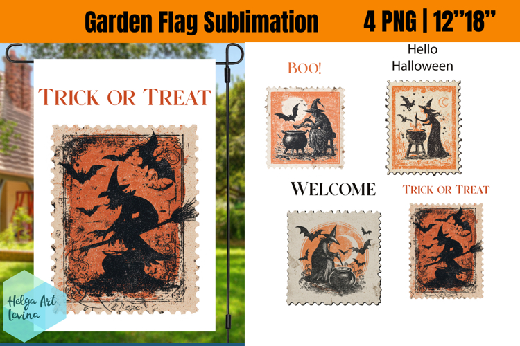 Garden Flag Sublimation designs | Halloween Sublimation