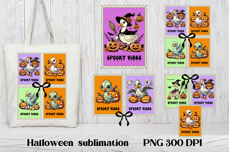 Halloween goose clipart PNG | Halloween postage stamp PNG