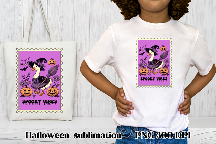 Halloween goose clipart PNG | Halloween postage stamp PNG