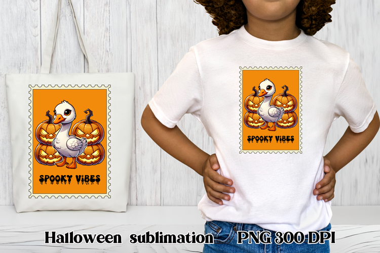 Halloween goose clipart PNG | Halloween postage stamp PNG