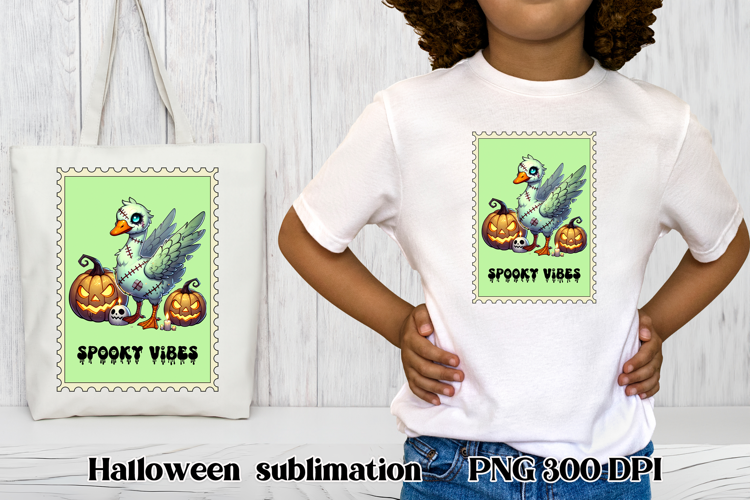 Halloween goose clipart PNG | Halloween postage stamp PNG