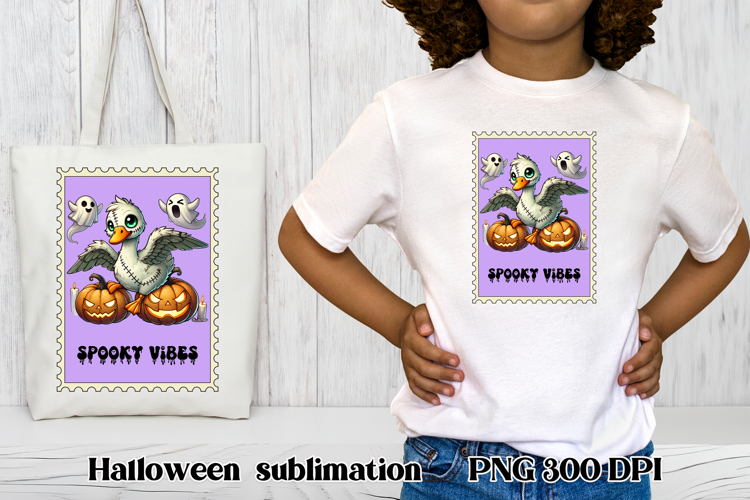 Halloween goose clipart PNG | Halloween postage stamp PNG