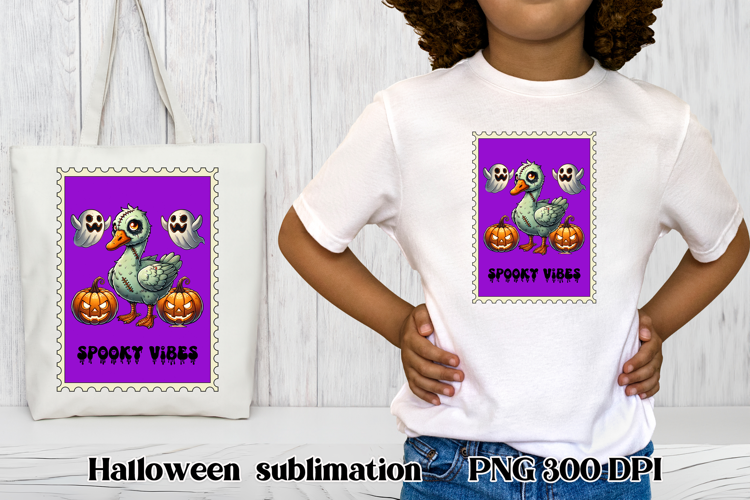 Halloween goose clipart PNG | Halloween postage stamp PNG