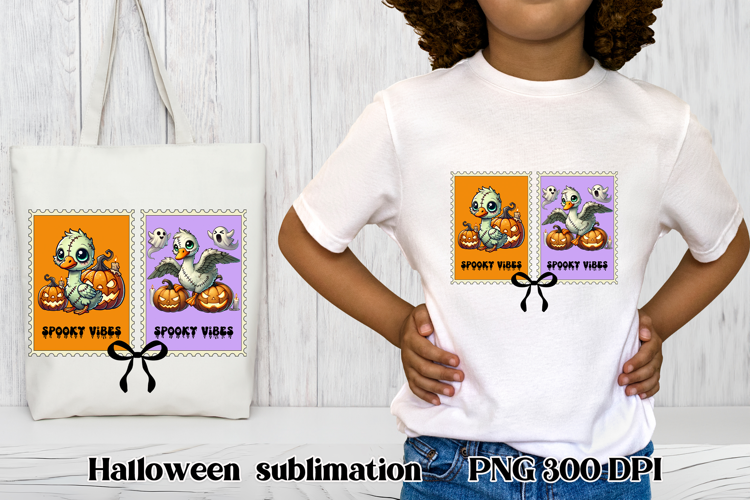 Halloween goose clipart PNG | Halloween postage stamp PNG