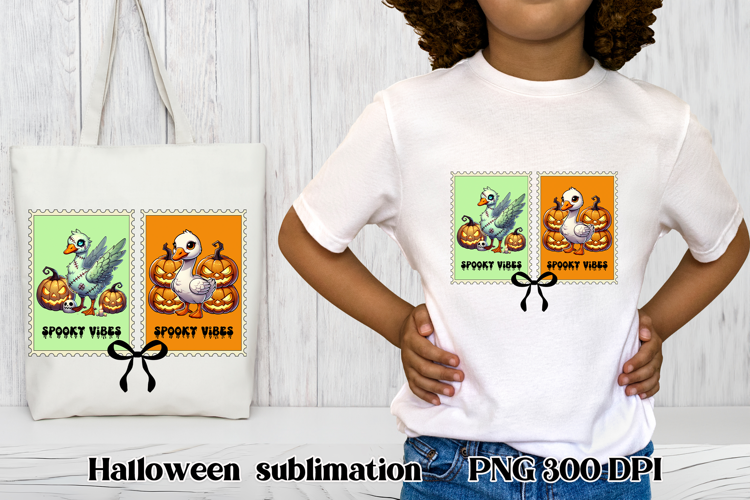 Halloween goose clipart PNG | Halloween postage stamp PNG