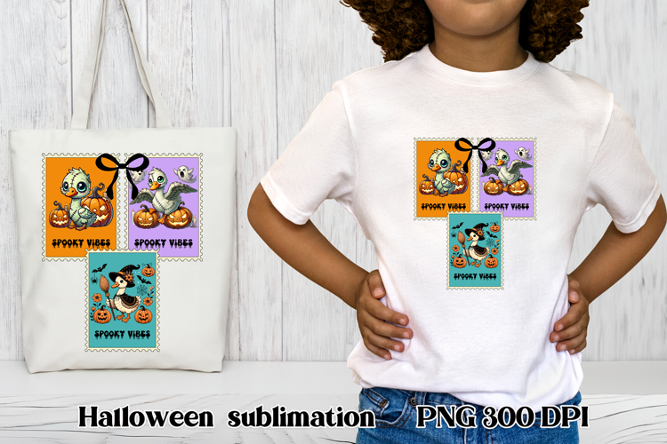 Halloween goose clipart PNG | Halloween postage stamp PNG