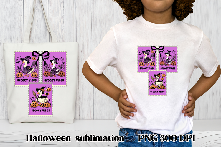 Halloween goose clipart PNG | Halloween postage stamp PNG