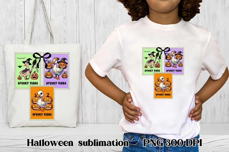 Halloween goose clipart PNG | Halloween postage stamp PNG