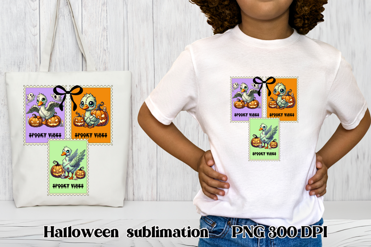 Halloween goose clipart PNG | Halloween postage stamp PNG