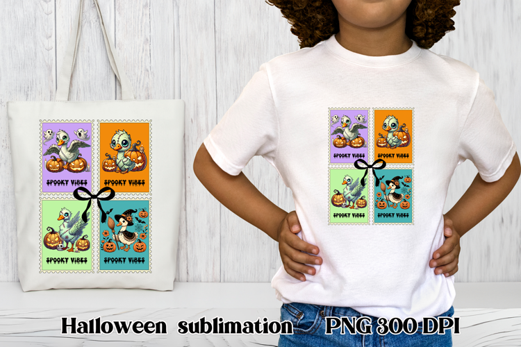 Halloween goose clipart PNG | Halloween postage stamp PNG