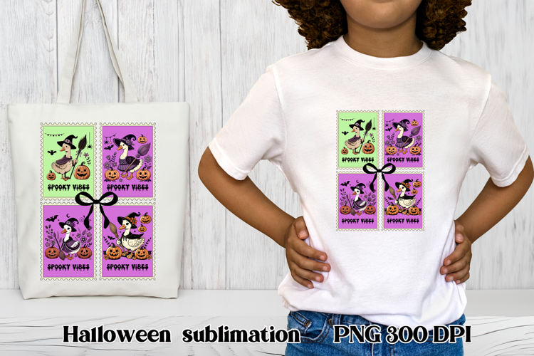Halloween goose clipart PNG | Halloween postage stamp PNG