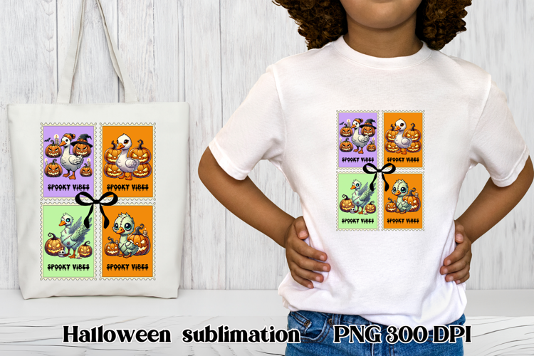 Halloween goose clipart PNG | Halloween postage stamp PNG