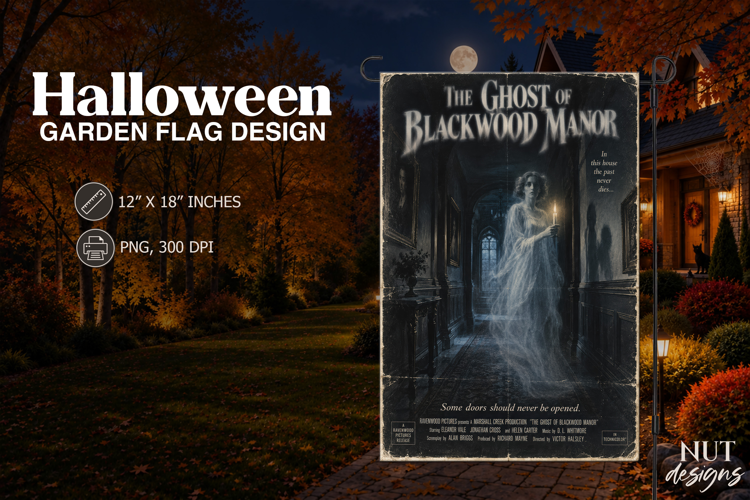 Ghost Halloween Garden Flag Horror Movie Poster