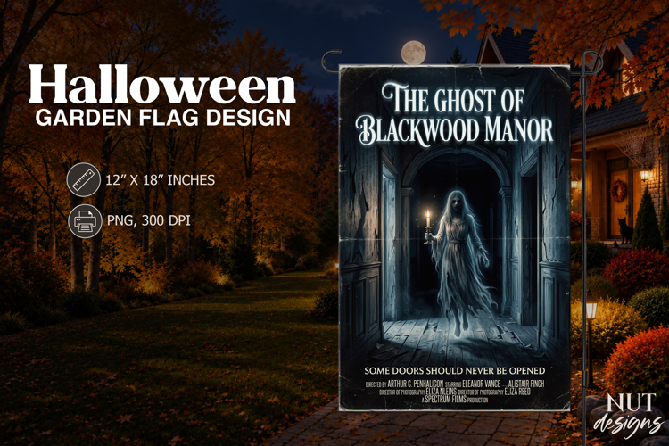 Ghost gothic Halloween Garden Flag Horror Movie Poster