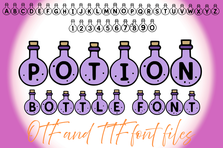 Potion Bottle Alphabet Lettering ABC Text Font Poison OTF