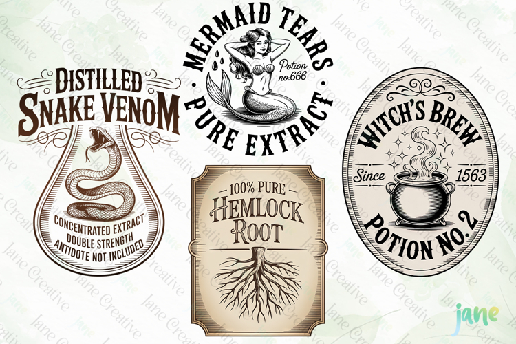 Potion Bottle Labels Sublimation