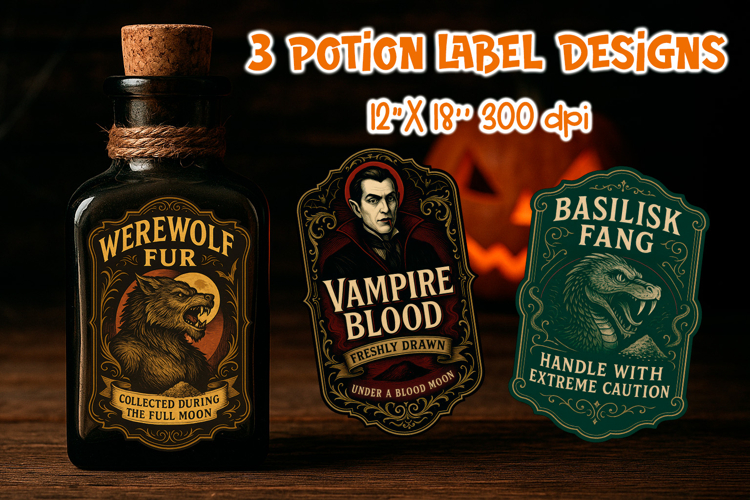 Vintage Halloween Labels | Potion Apothecary Label Stickers