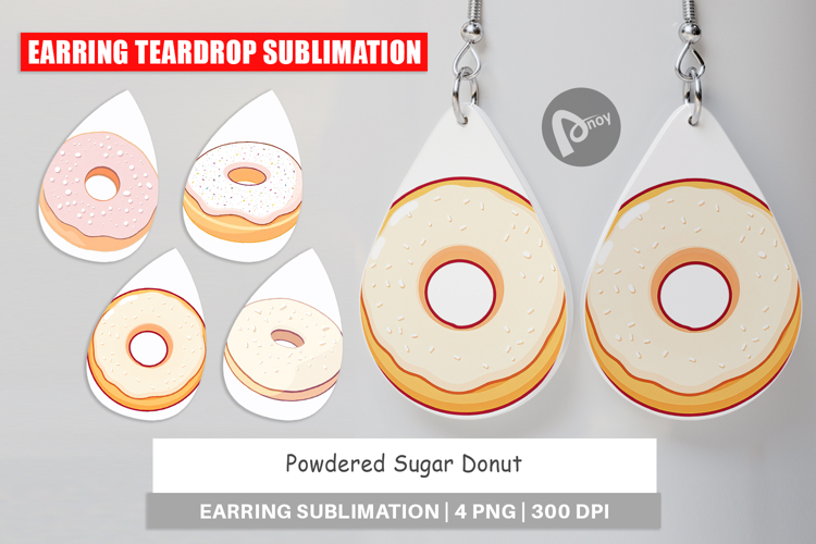 Earring Powdered Donut