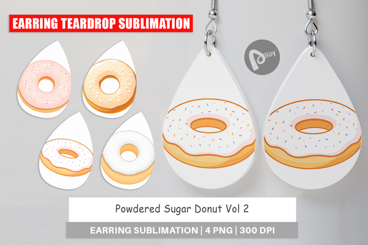 Earring Powdered Donut