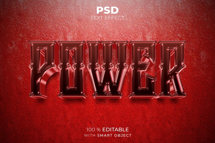 Power 3D editable text effect example image 1