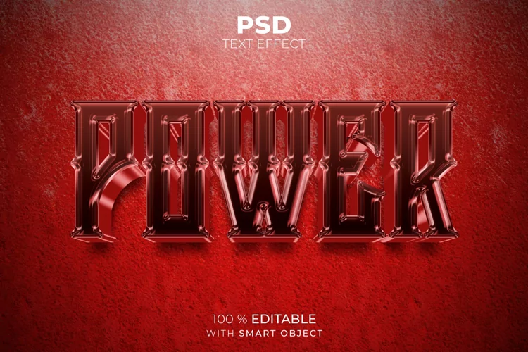 Power 3D editable text effect