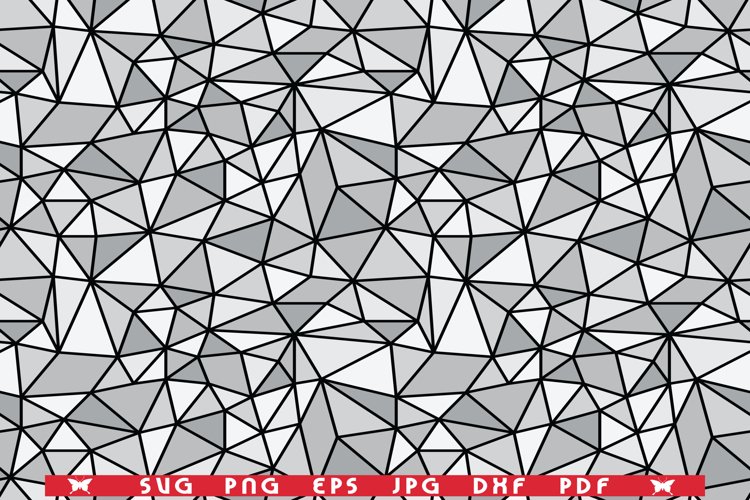 SVG Gray Triangles, Black Grid, Seamless pattern example image 1
