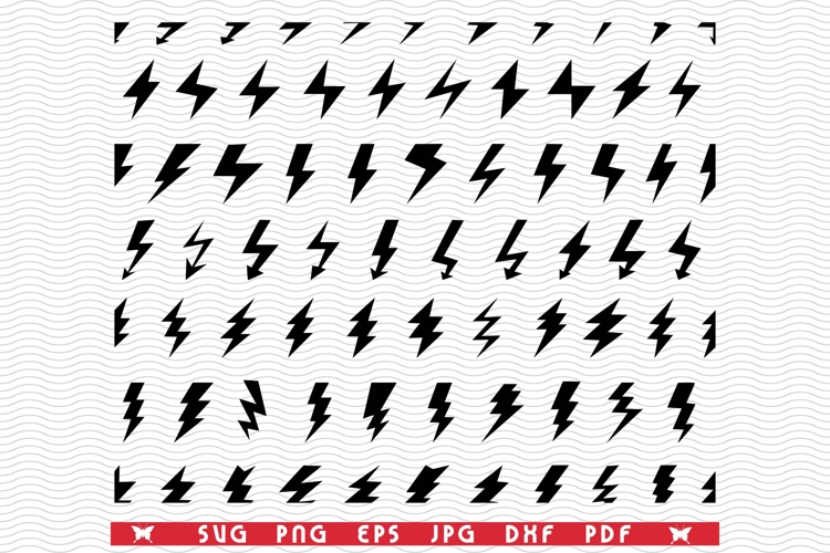 SVG Flash lighting, Seamless silhouettes, Digital clipart example image 1