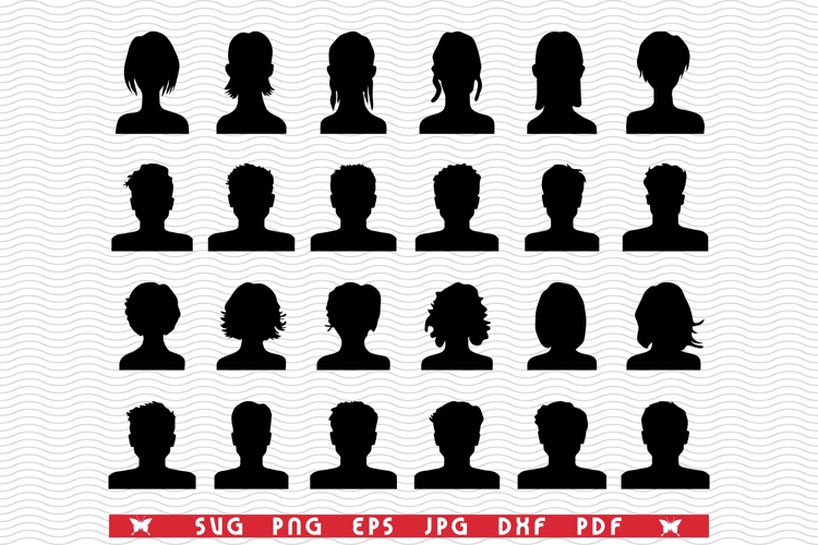 SVG Avatar, Head silhouette digital clipart