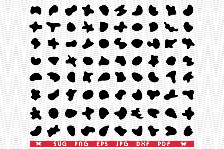 SVG Random Shapes, Black Silhouettes digital clipart