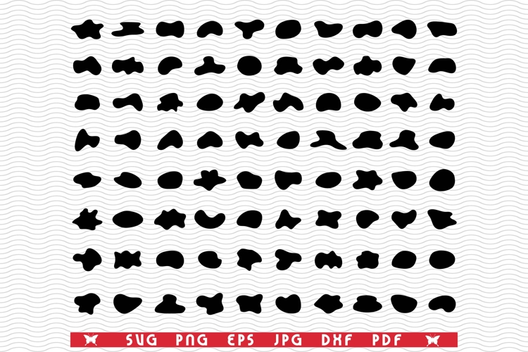 SVG Random Shapes, Black Silhouettes digital clipart