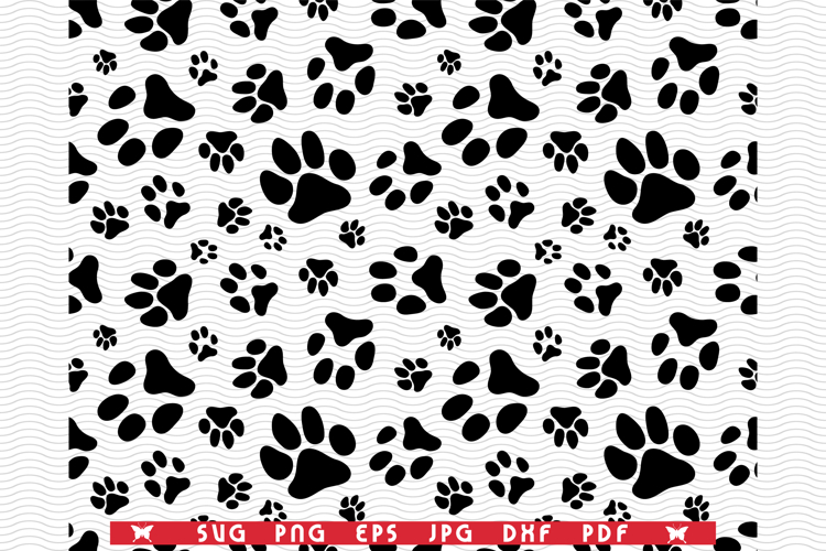 SVG Dog Footprints, Seamless wallpaper SVG, digital clipart
