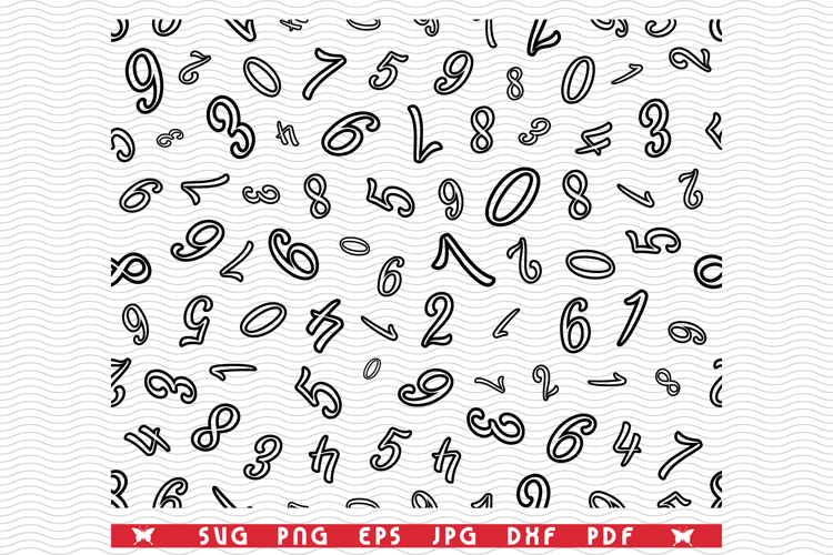 SVG Numbers Figurere, Seamless Pattern digital clipart