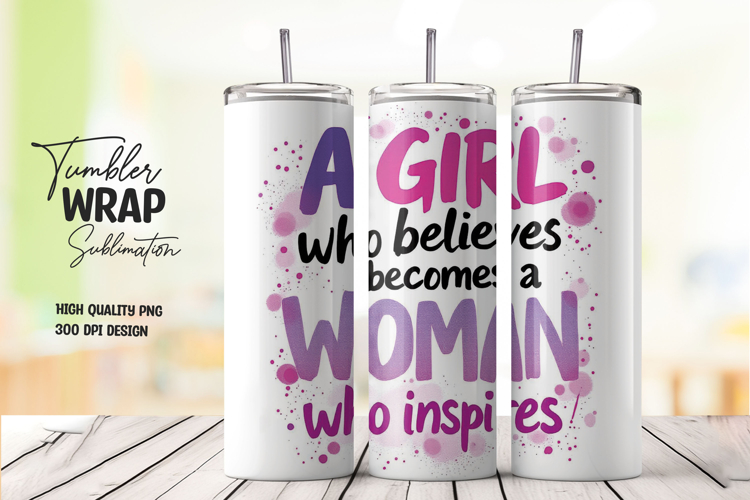Watercolor Sunflower Inspirational Quote Tumbler Wrap