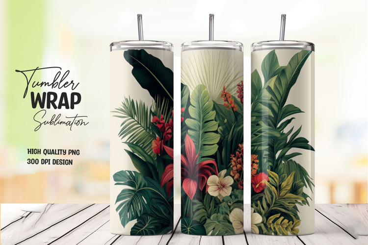 Tropical Jungle Floral Tumbler Wrap