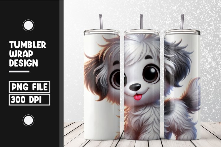 Cute dog Tumbler Wrap | Sublimation | 20 oz Skinny example image 1