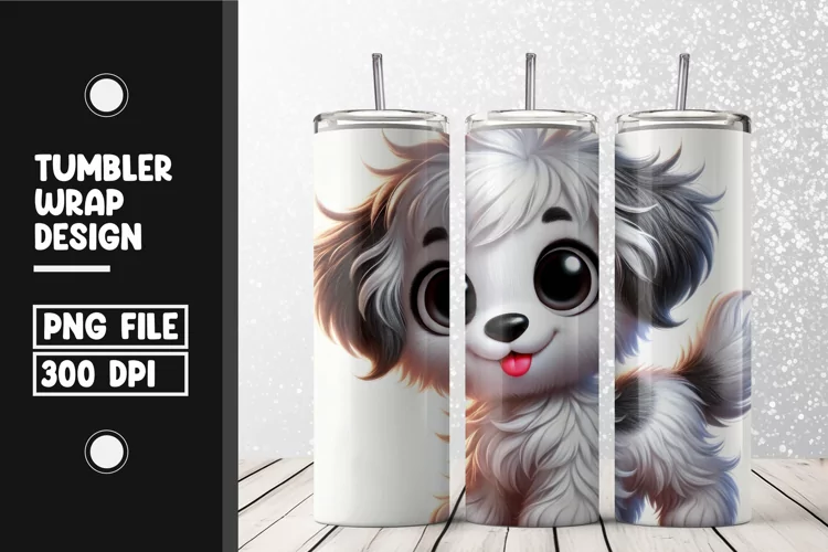 Cute dog Tumbler Wrap | Sublimation | 20 oz Skinny