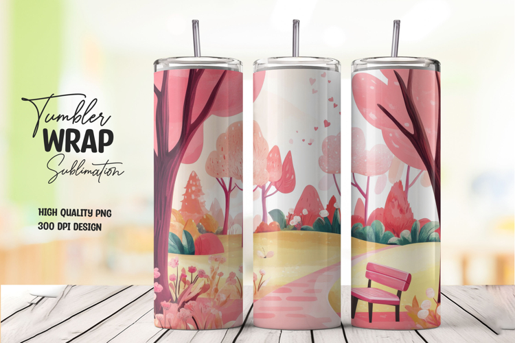 Pink Forest Deer 20oz Tumbler Wrap