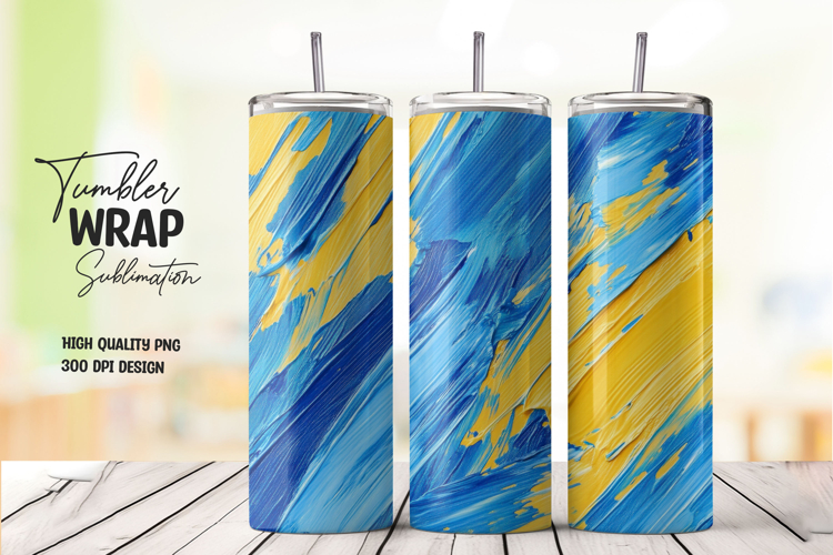 Blue Yellow Swirl tumbler wrap png