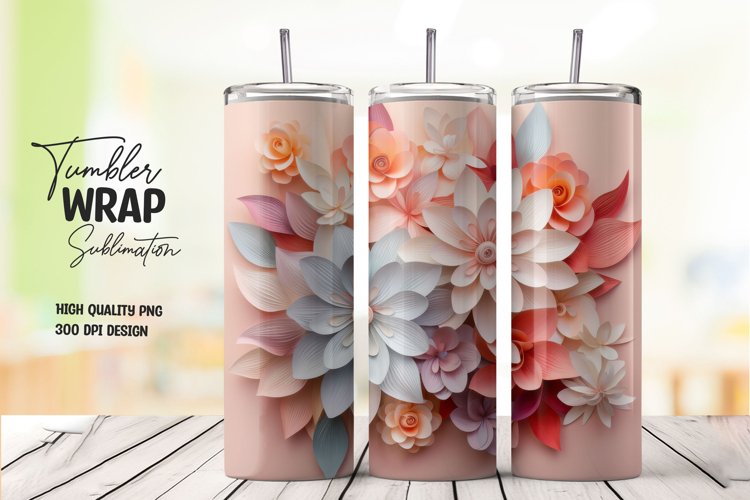 Pink Succulent Bloom Garden Tumbler Wrap